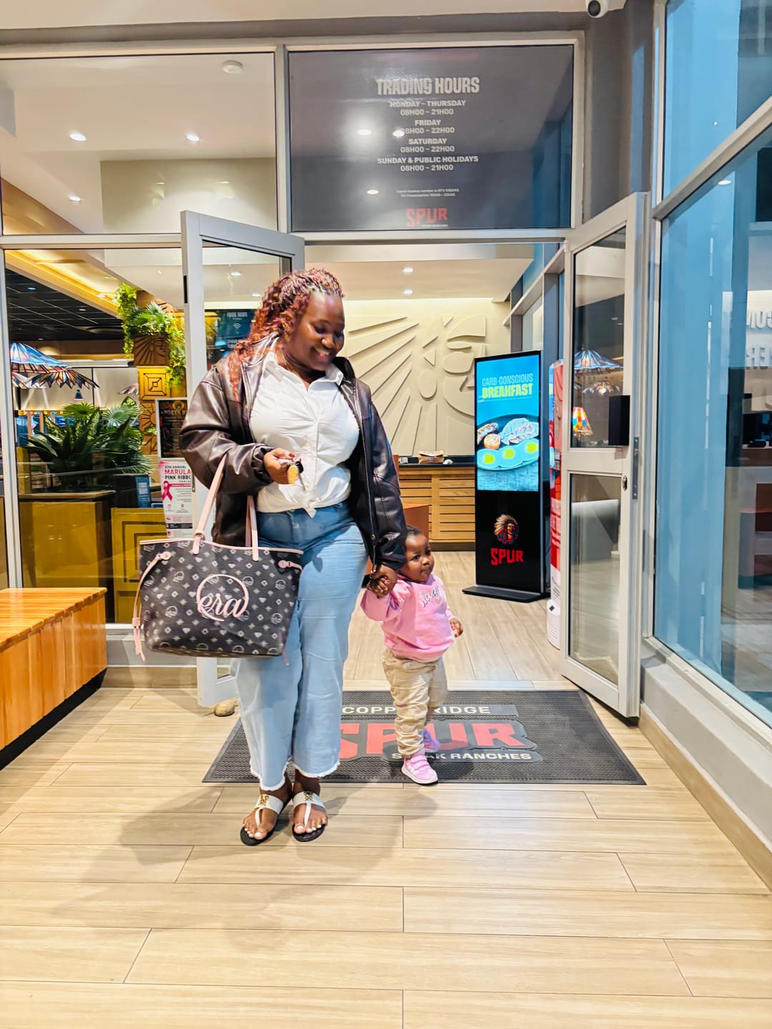 Customer photo review of Pink Muse Denim Tote