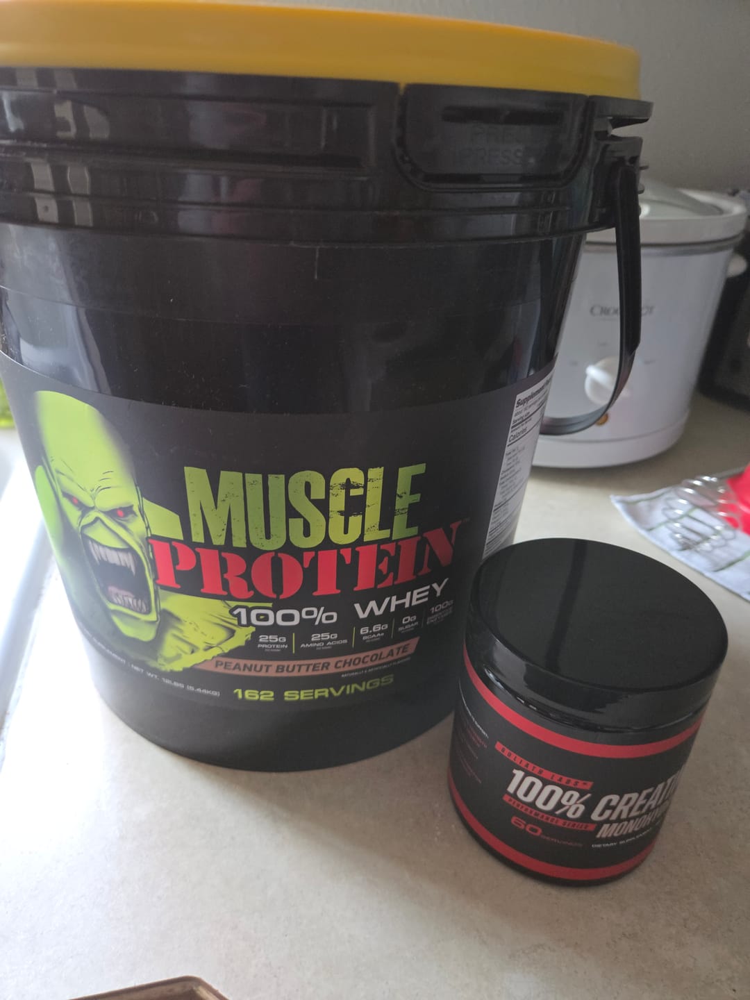 Customer photo review of Whey Protein Powder Bucket