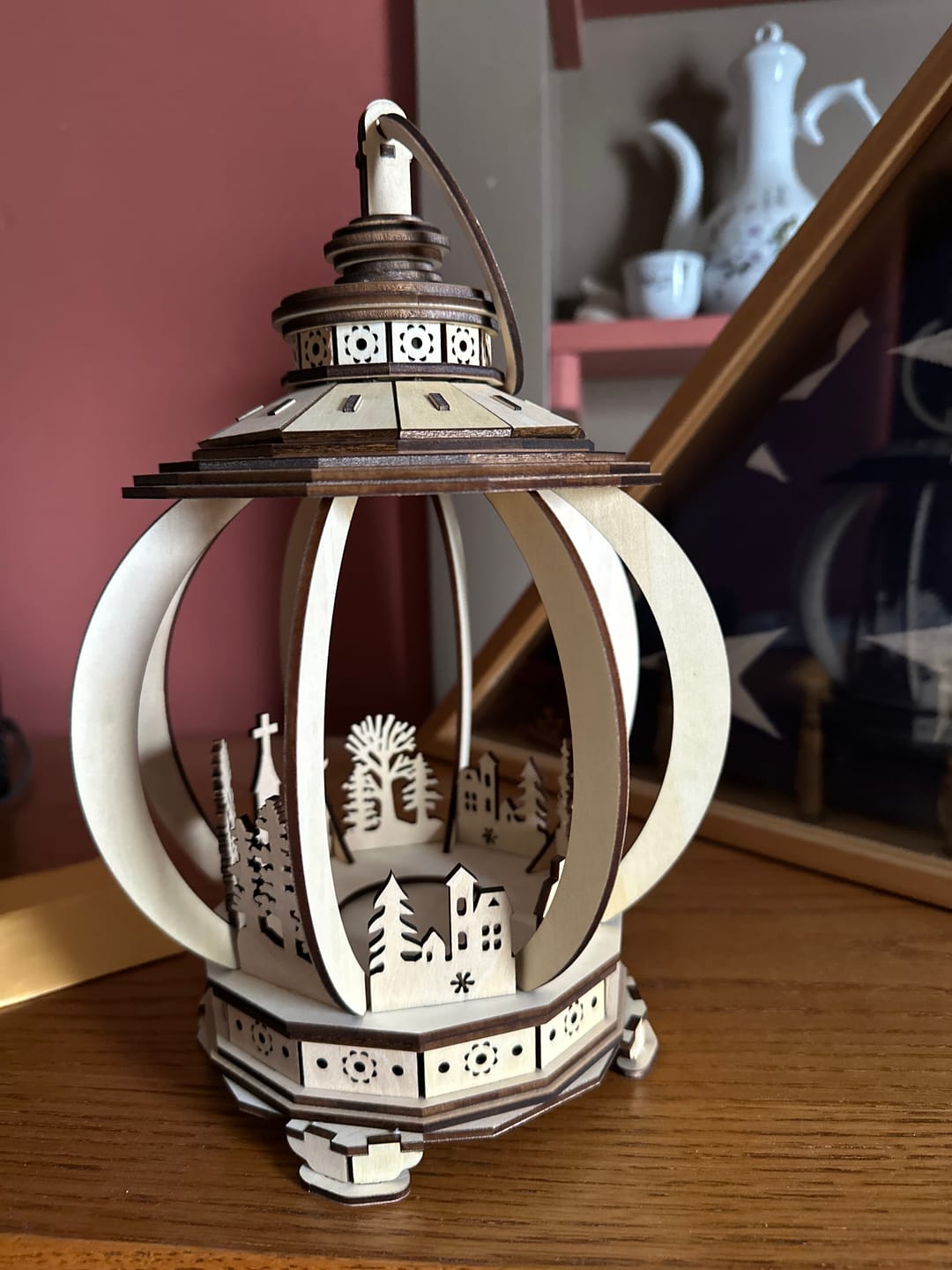Customer photo review of 3 Christmas Lantern SVG Laser Cut Nativity Candle Holder