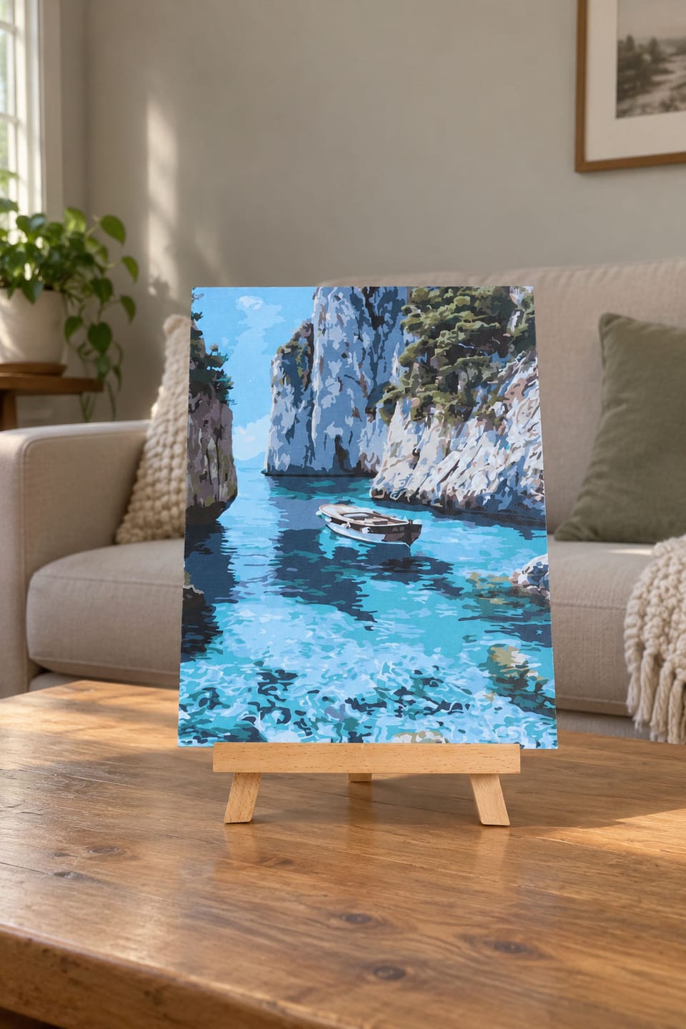 Customer photo review of Coffret Peinture par numéros - Crique bleue paisible