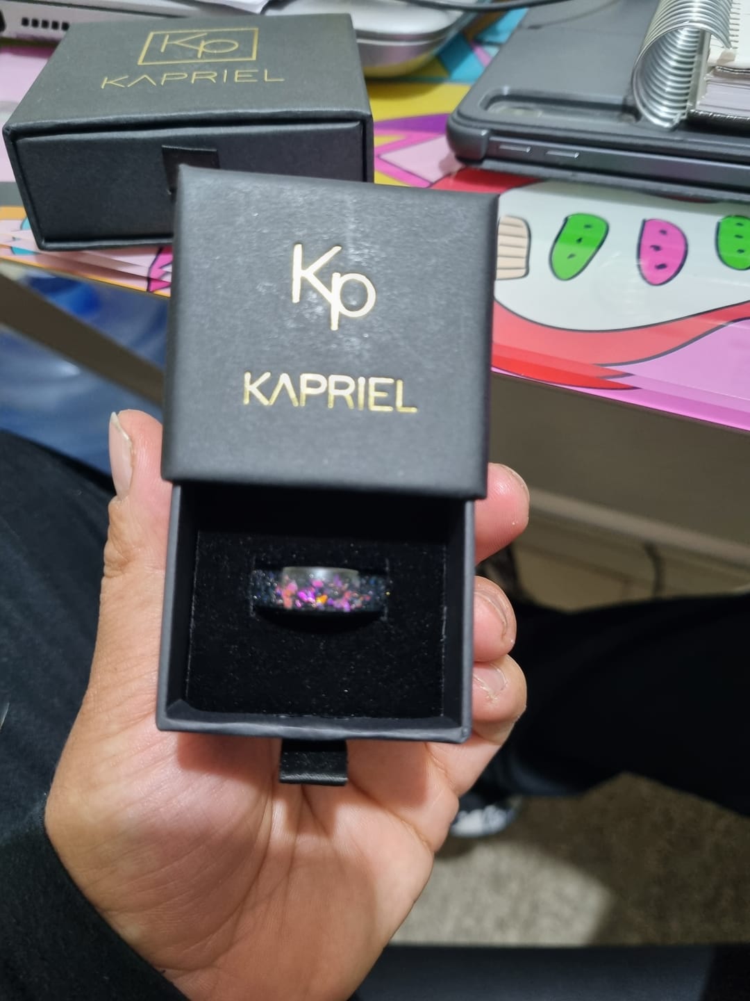 Customer photo review of Anillo Hurricane Carburo de Tungsteno