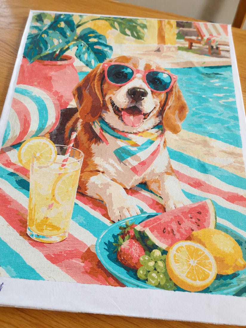 Customer photo review of Chien au bord de la Piscine