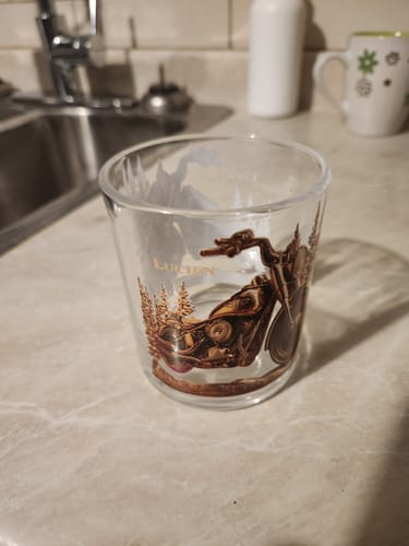 Customer photo review of Never Underestimate An Old Man With His Motorcycle - Personalized Biker Whiskey Glass
