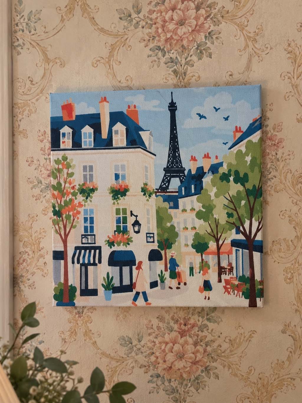 Customer photo review of Mini Peinture par Numéros 20x20cm avec cadre Aquarelle rue de Paris