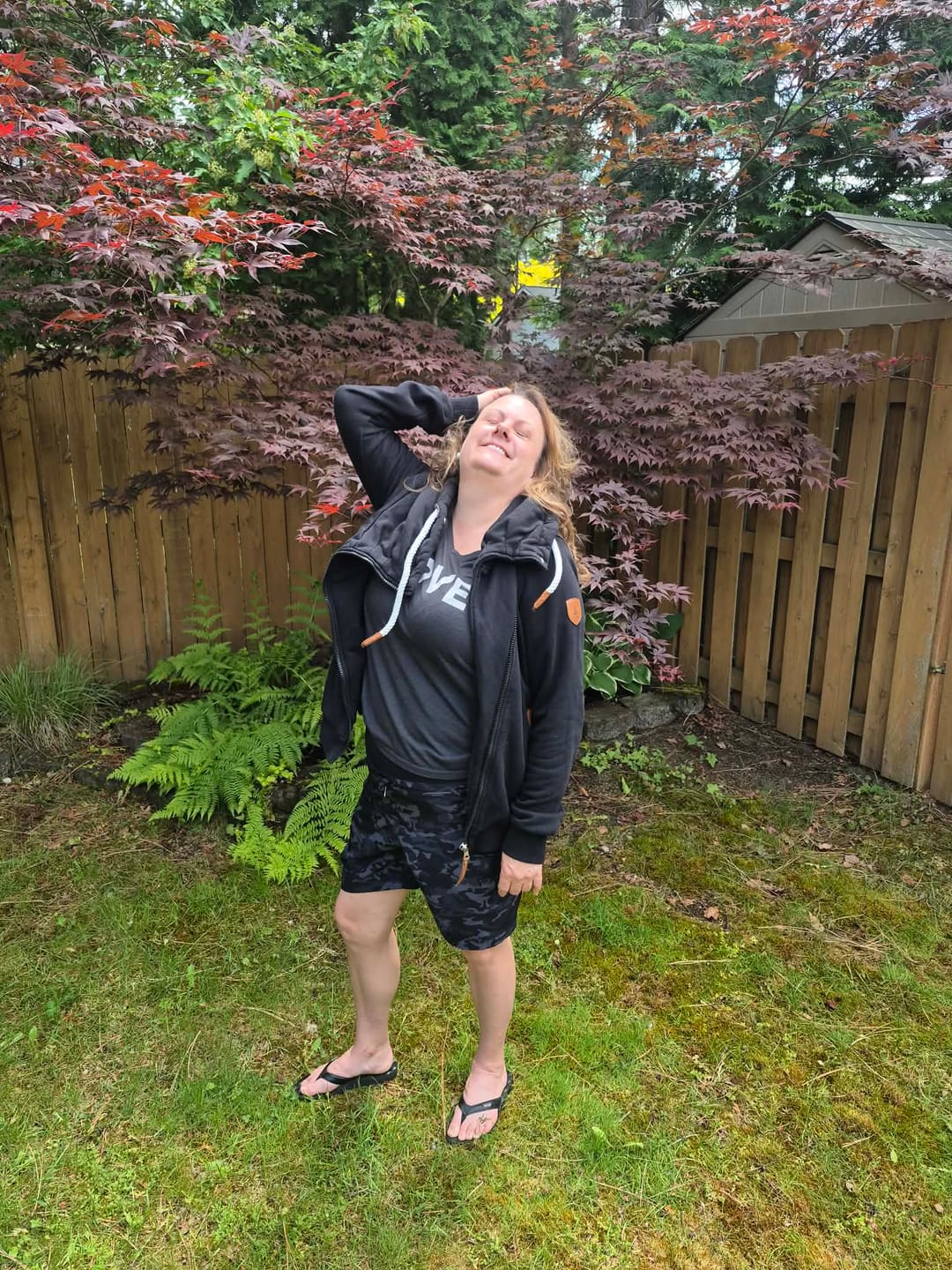 Customer photo review of Hestia Black Full-Zip Sweatshirt