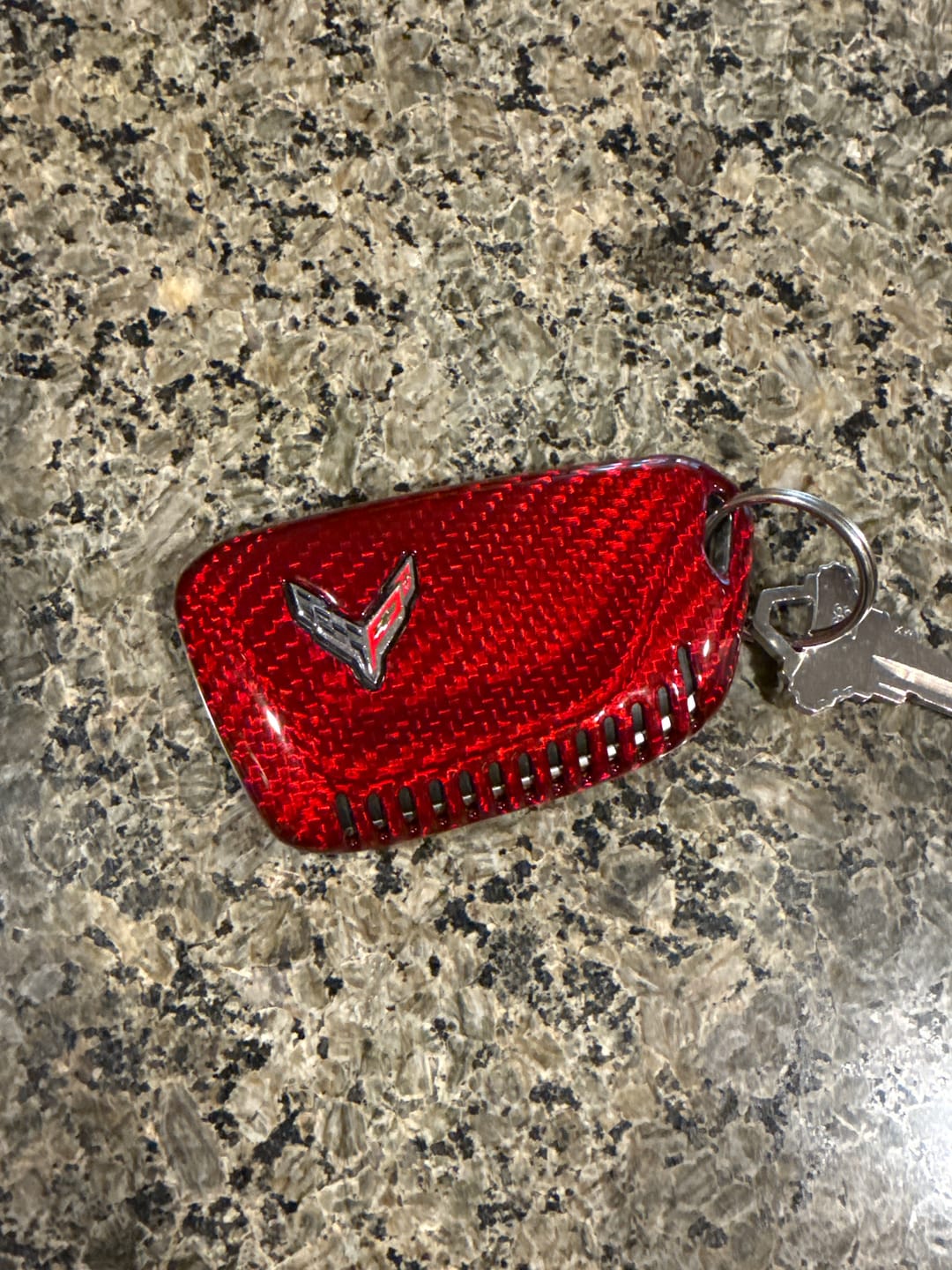 Customer photo review of C8 Corvette Real Carbon Fiber Key Fob Cover | Black, Red, Blue & Forged Carbon (2020–2026)