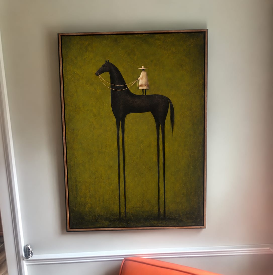 Customer photo review of Silent Reins-Olive Black Horse Painting