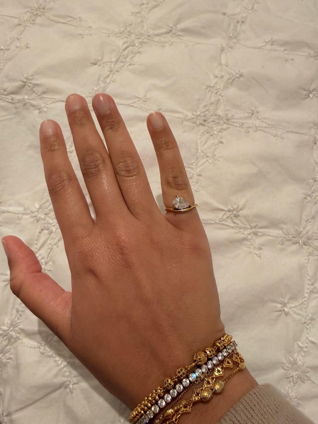 Customer photo review of Pear Promise Ring