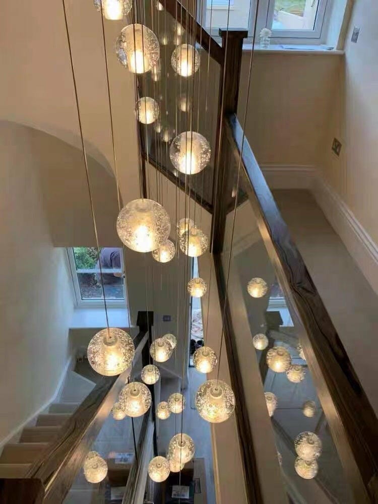 Customer photo review of Clear Crystal Ball Pendant Light, Cluster of 1 to 50 Heads