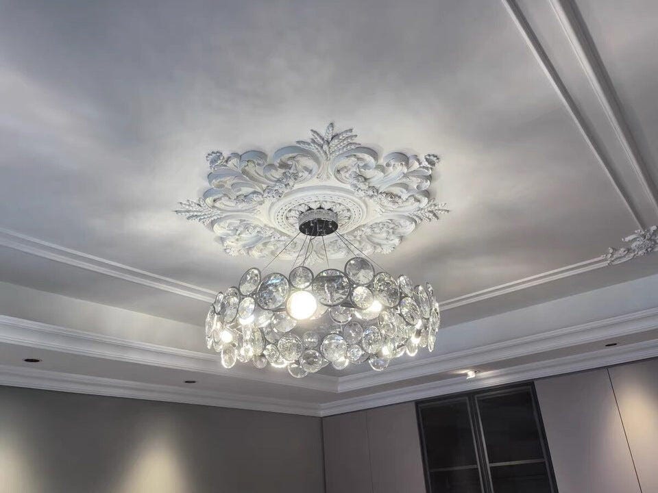 Customer photo review of Chrome Crystal Chandelier, Low Profile, 17 cm High, Round or Oval