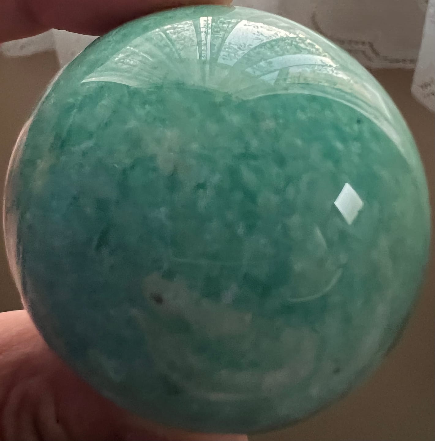 Customer photo review of Amazonite Sphere #60.1