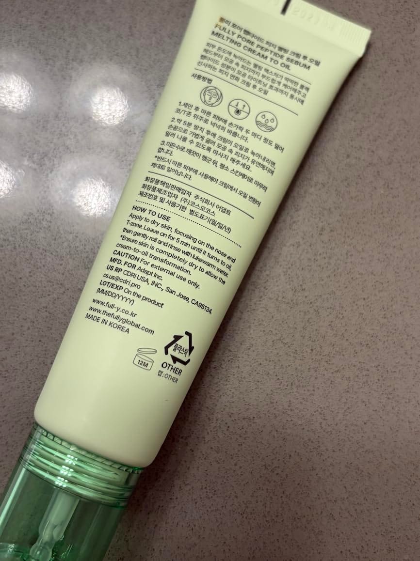 Customer photo review of Pore Peptide Sebum Melting Cream to Oil