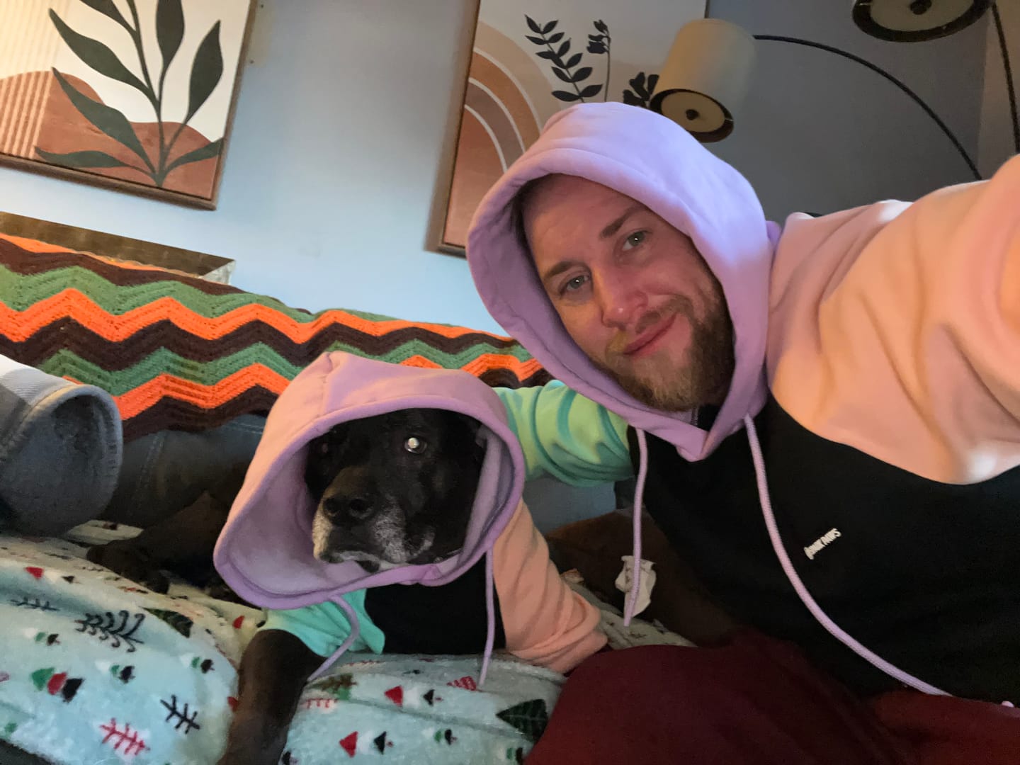 Customer photo review of Cyber Punk Dog Hoodie