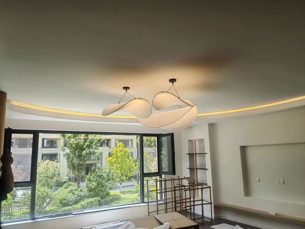 Customer photo review of Silk Pendant Light, White Shade, Integrated LED, 60 to 100 cm