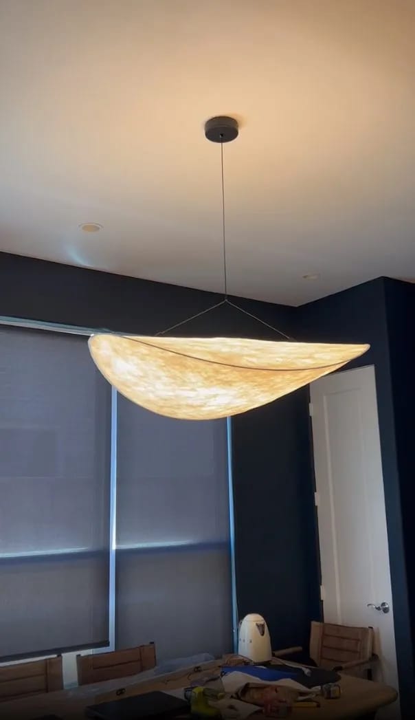 Customer photo review of Wavy Cloud Pendant Light, White Fabric Shade, LED, 30–100 cm