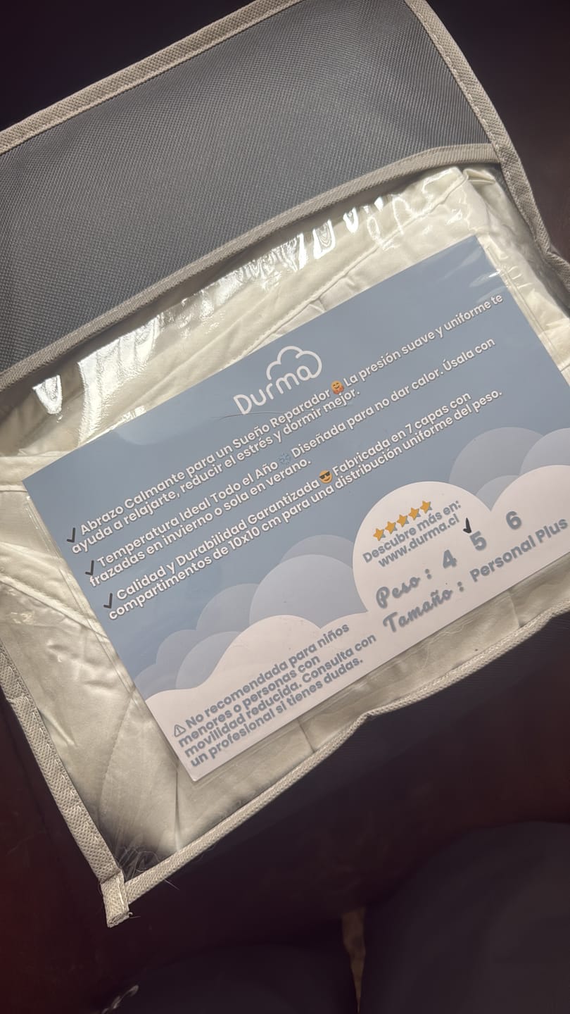 Customer photo review of Manta Pesada (Tamaño Personal Adultos) - 100 noches de prueba / Algodón 100% natural
