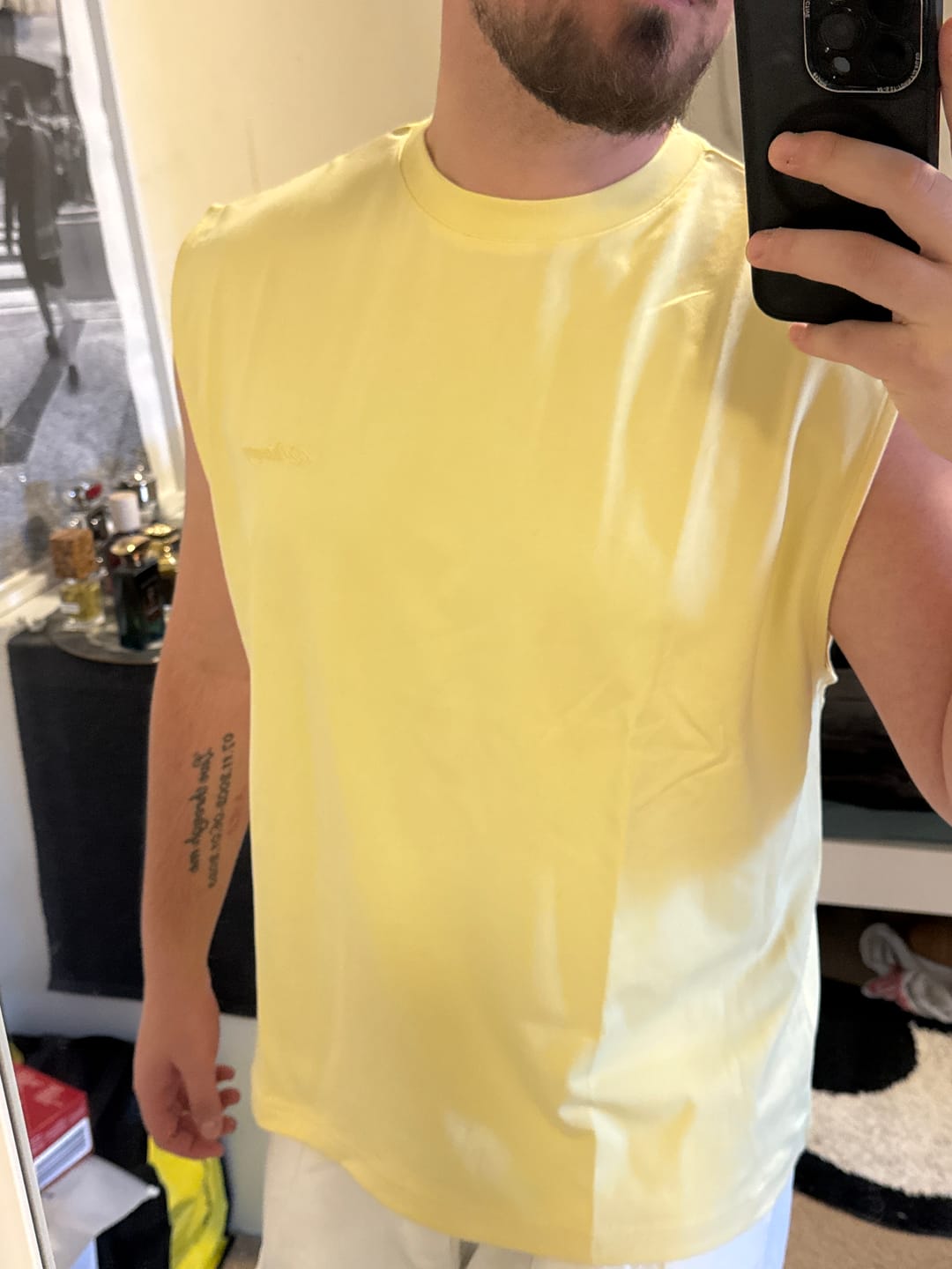 Customer photo review of Sleeveless Tee - Lemon