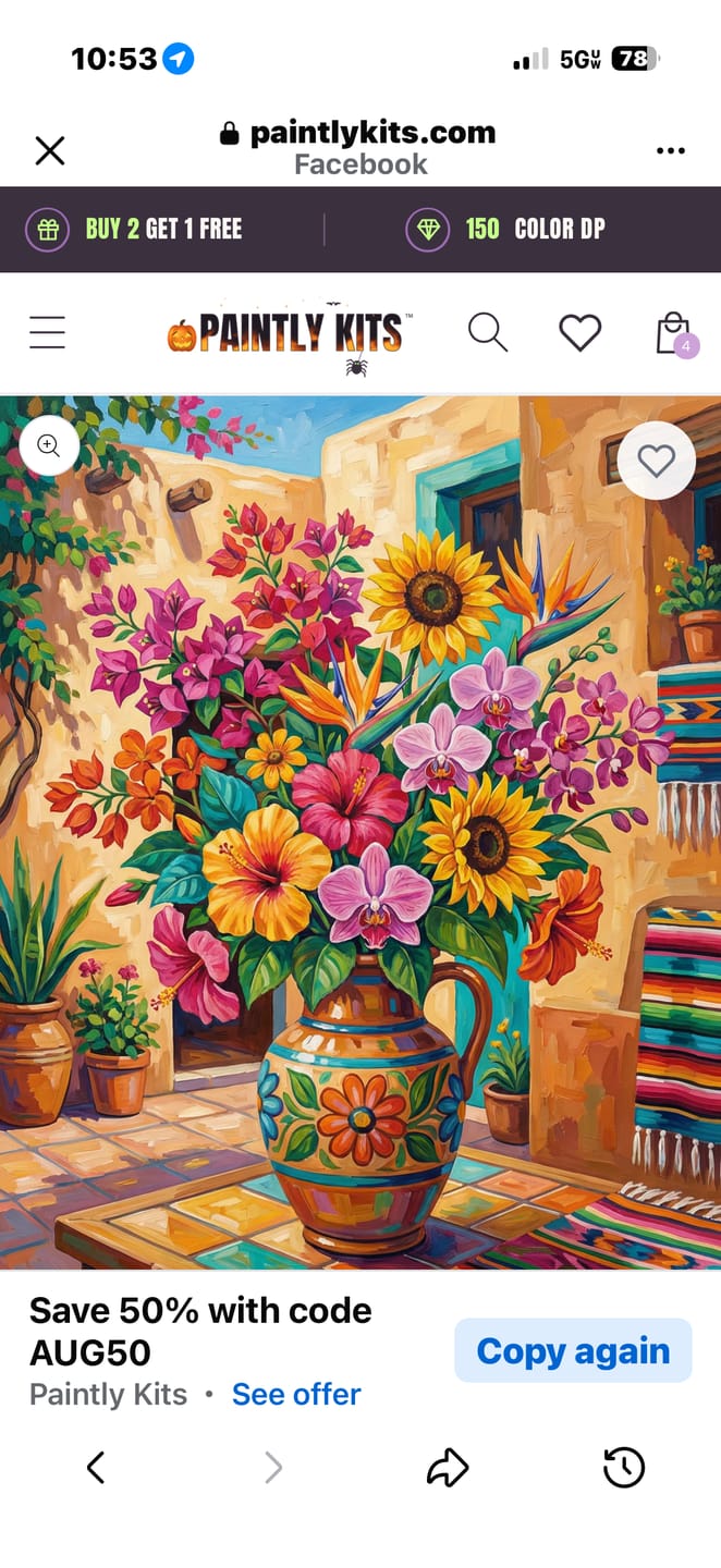 Customer photo review of Mexican Outdoor  Bouquet (Paint by Numbers)