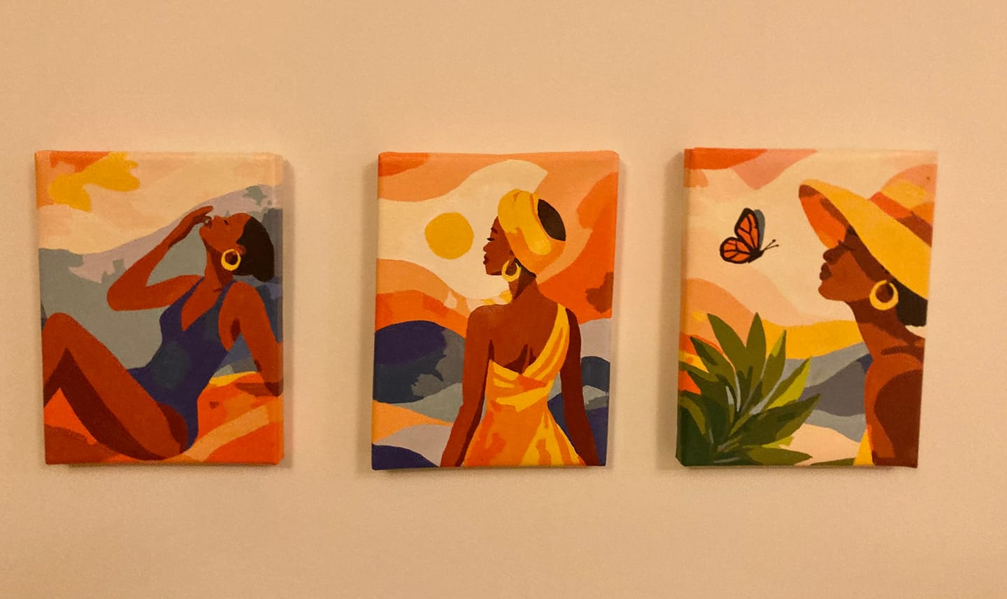 Customer photo review of 6 Mini Paintings - Boho Sunset Set