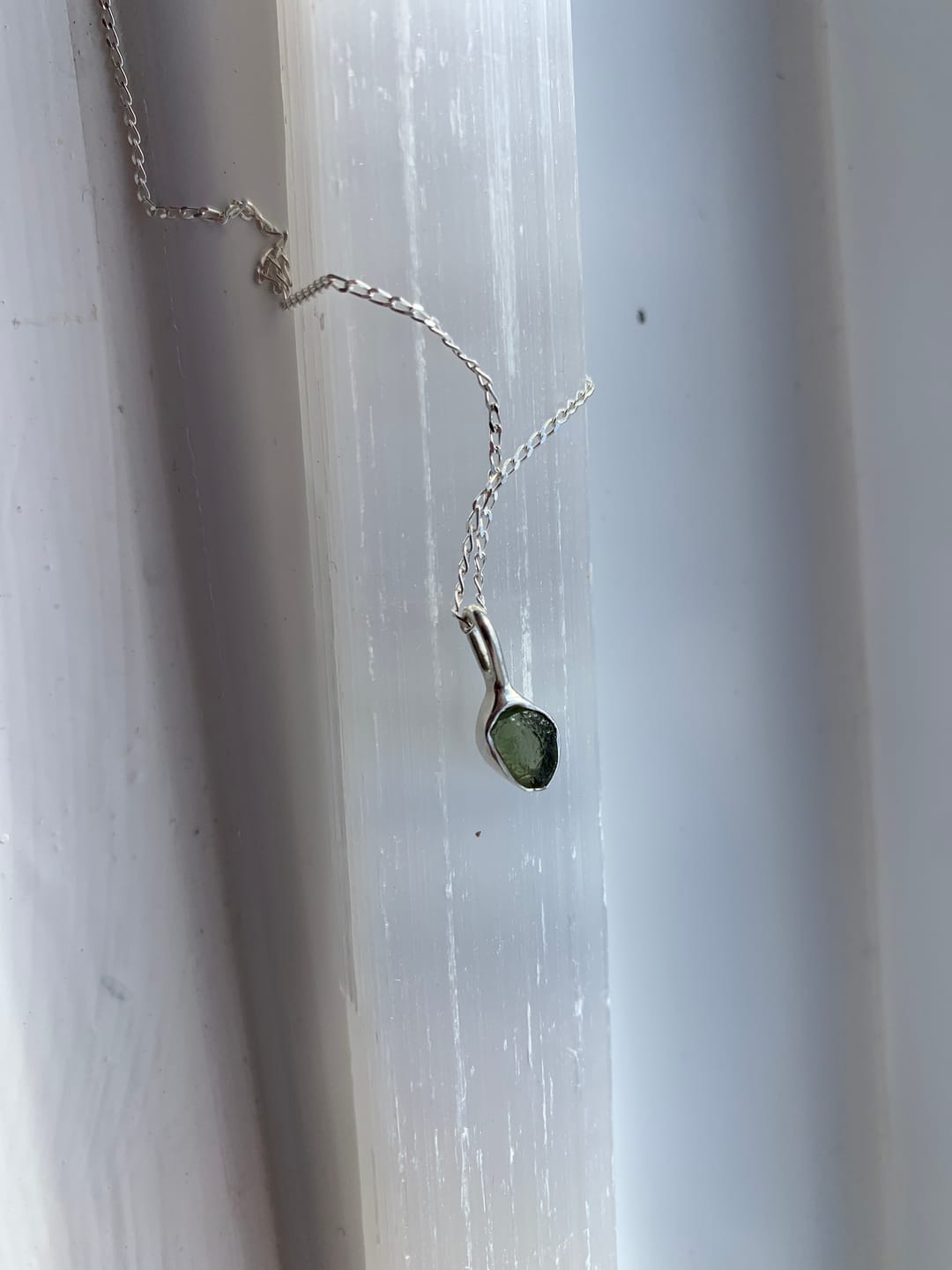 Customer photo review of Moldavite - Mini necklace pendant (sterling silver)