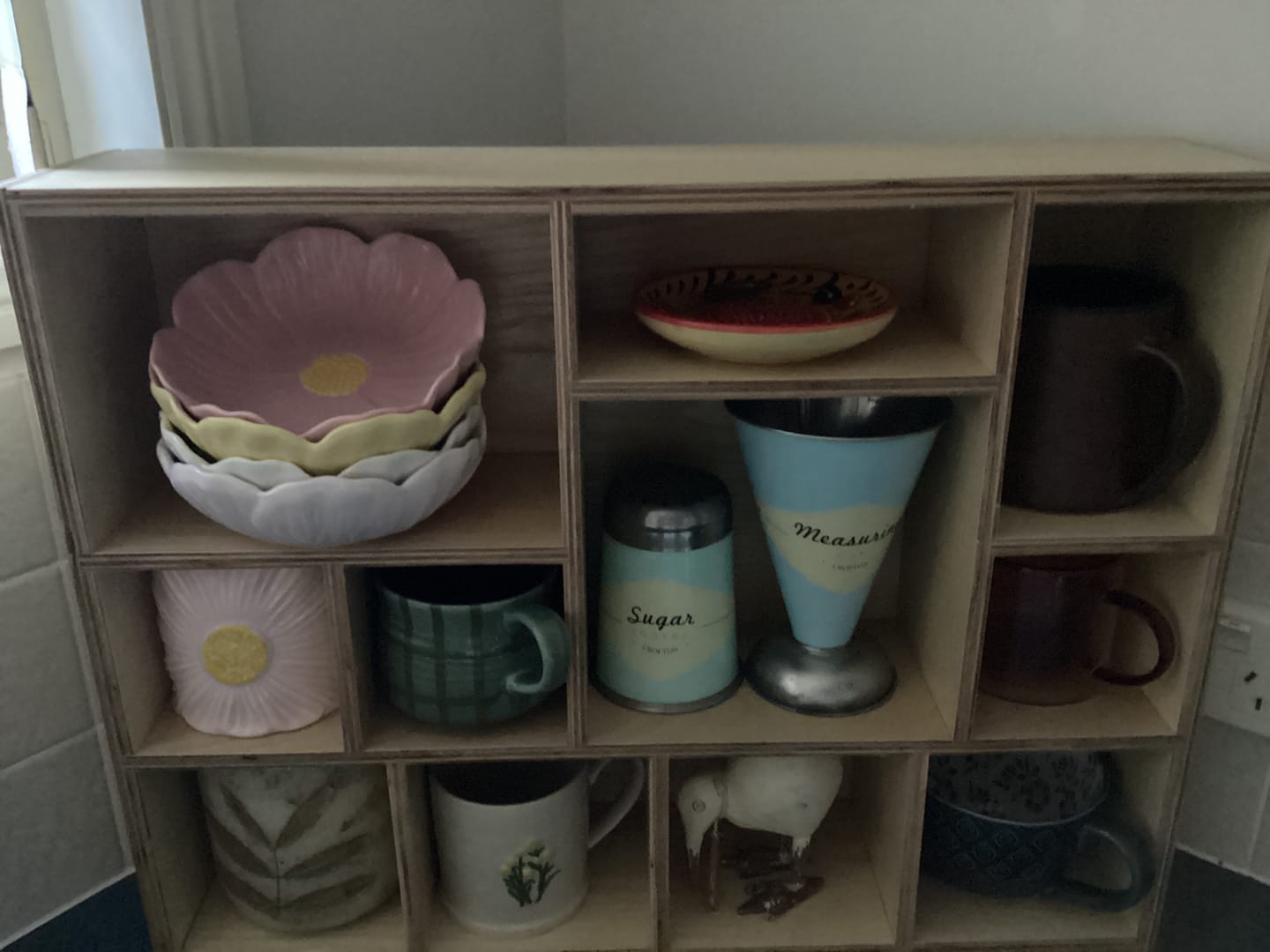 Customer photo review of Wooden Display Shelf for Mugs, Cups & Small Collectibles