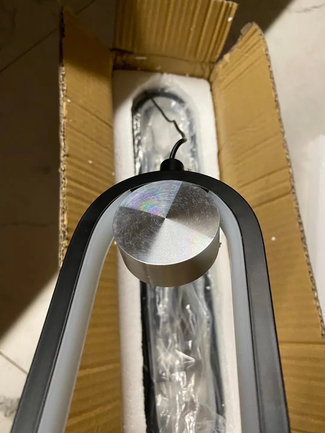 Customer photo review of Open Oval Loop Pendant Light, Integrated LED, Iron, 45 cm Tall