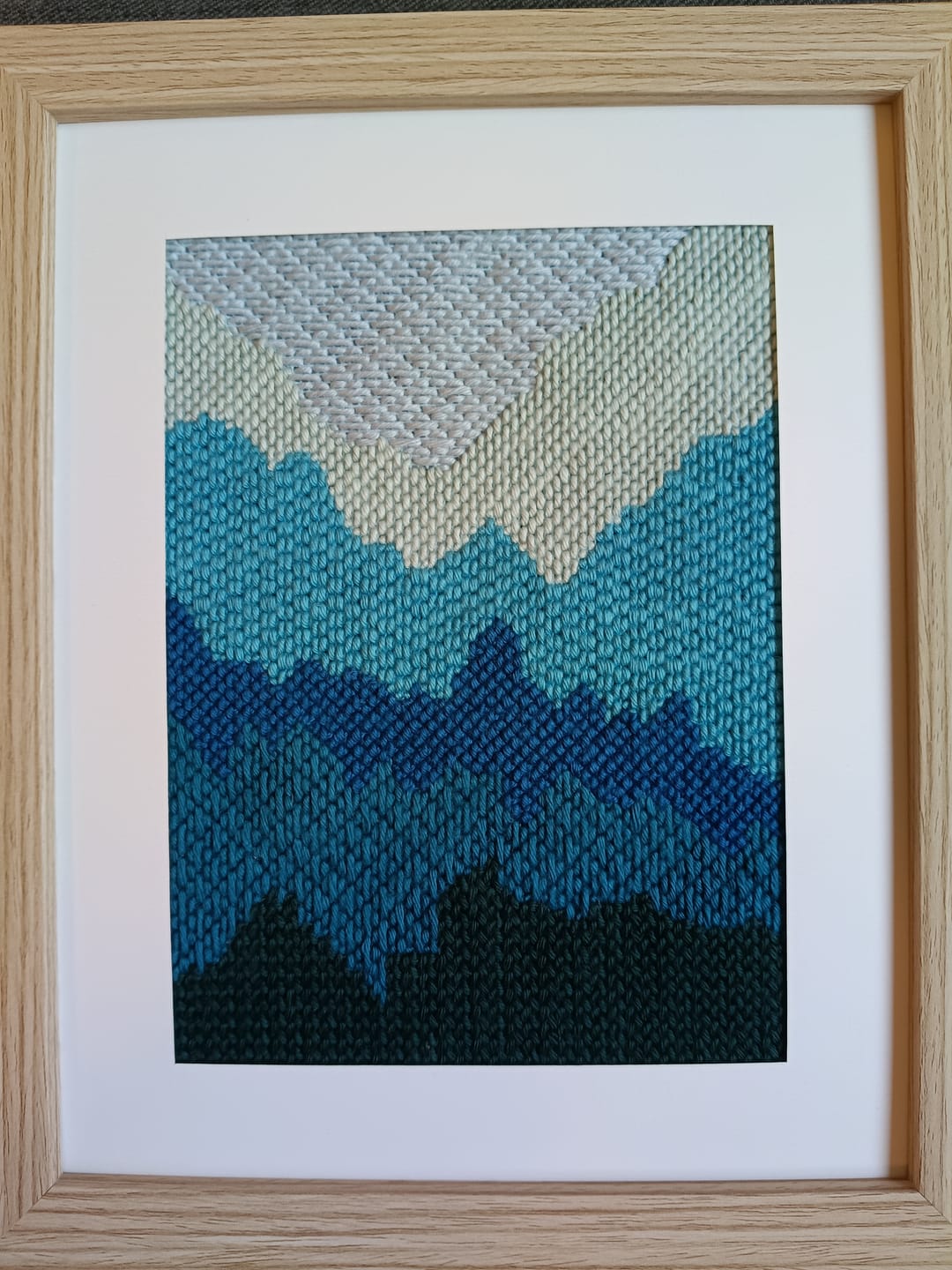 Customer photo review of Misty Mountain Moon Needlepoint Kit