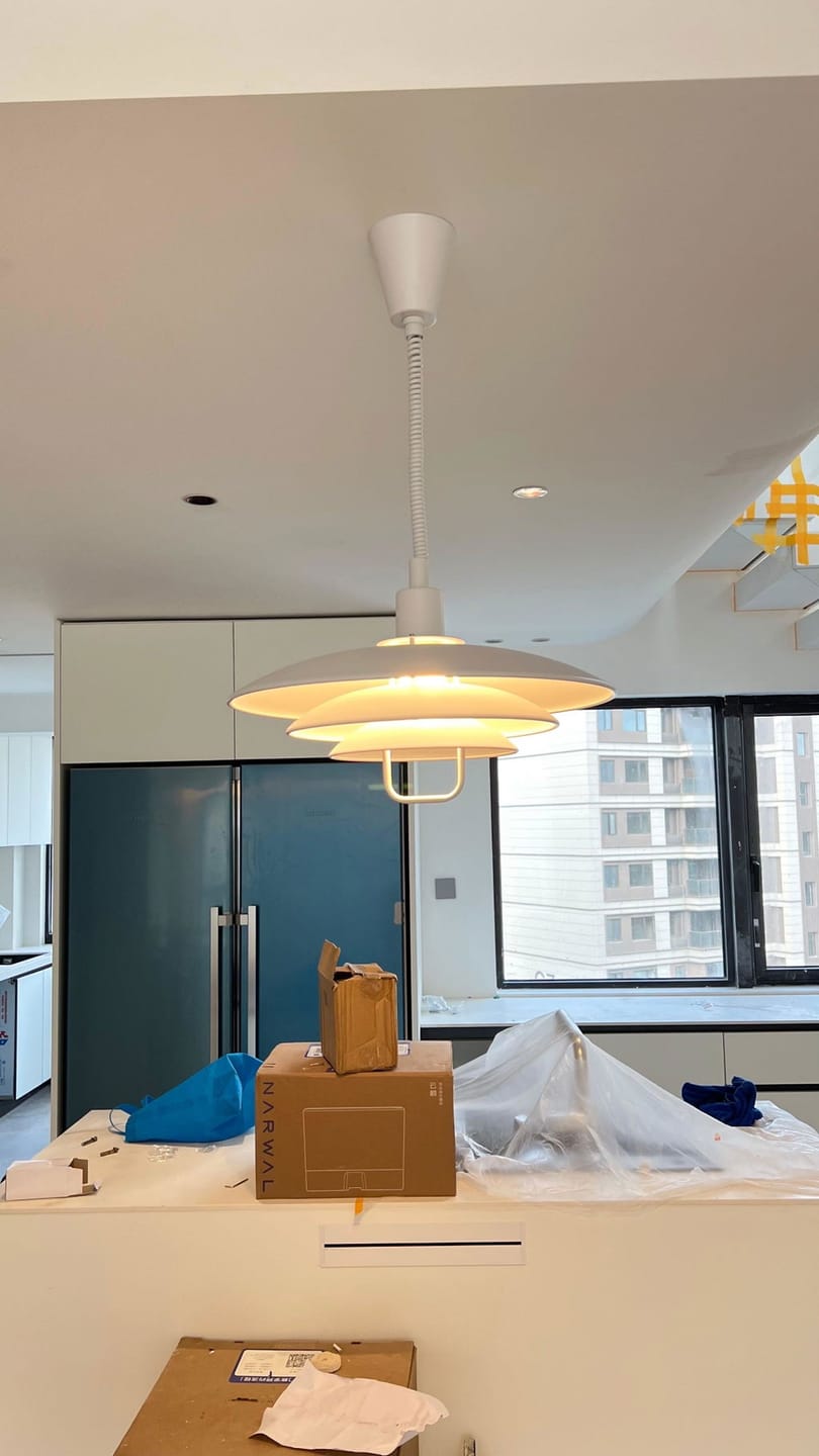 Customer photo review of Modern Pendant Light, Aluminium Concentric Screens, 50 cm