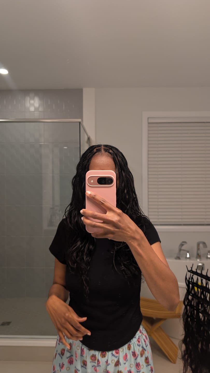 Customer photo review of Body Wave Crochet Hair for Brushable Miracle Knots