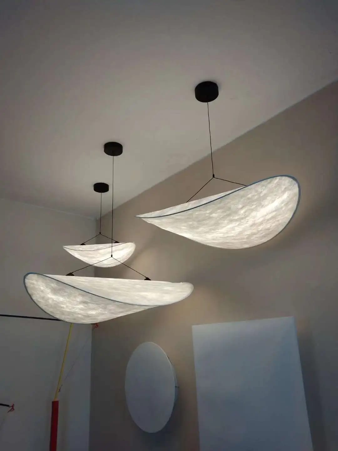 Customer photo review of Wavy Cloud Pendant Light, White Fabric Shade, LED, 30–100 cm