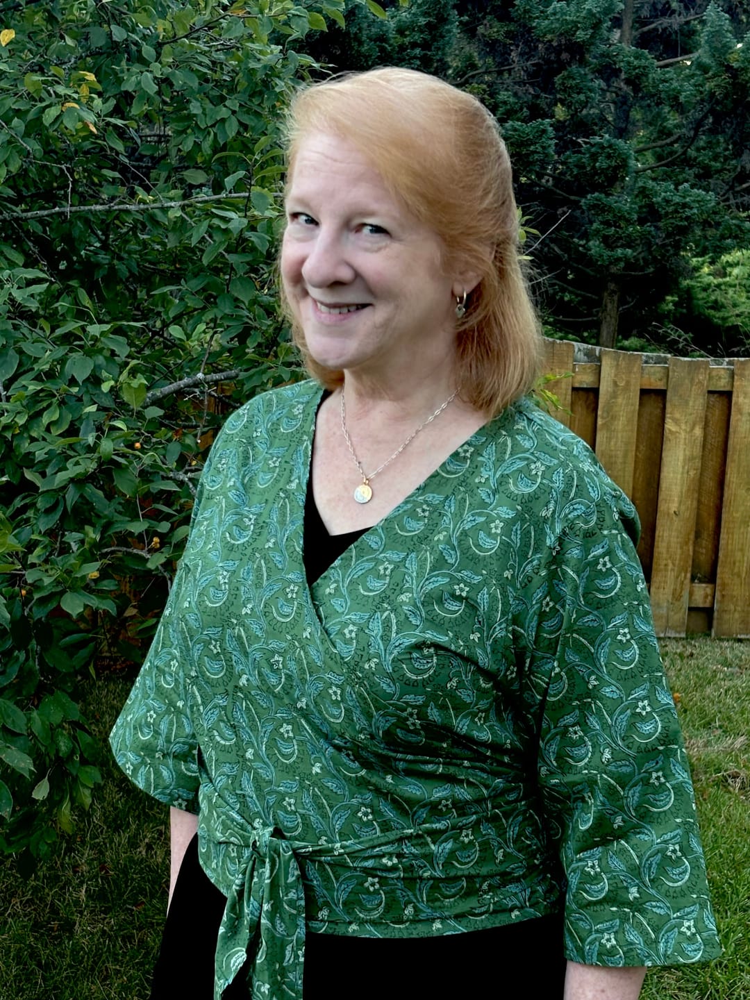 Customer photo review of NEW! Block print Wrap Top No. 123