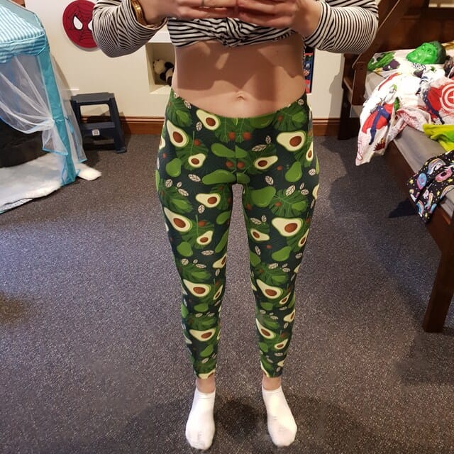 Customer photo review of Avocado Print Leggings