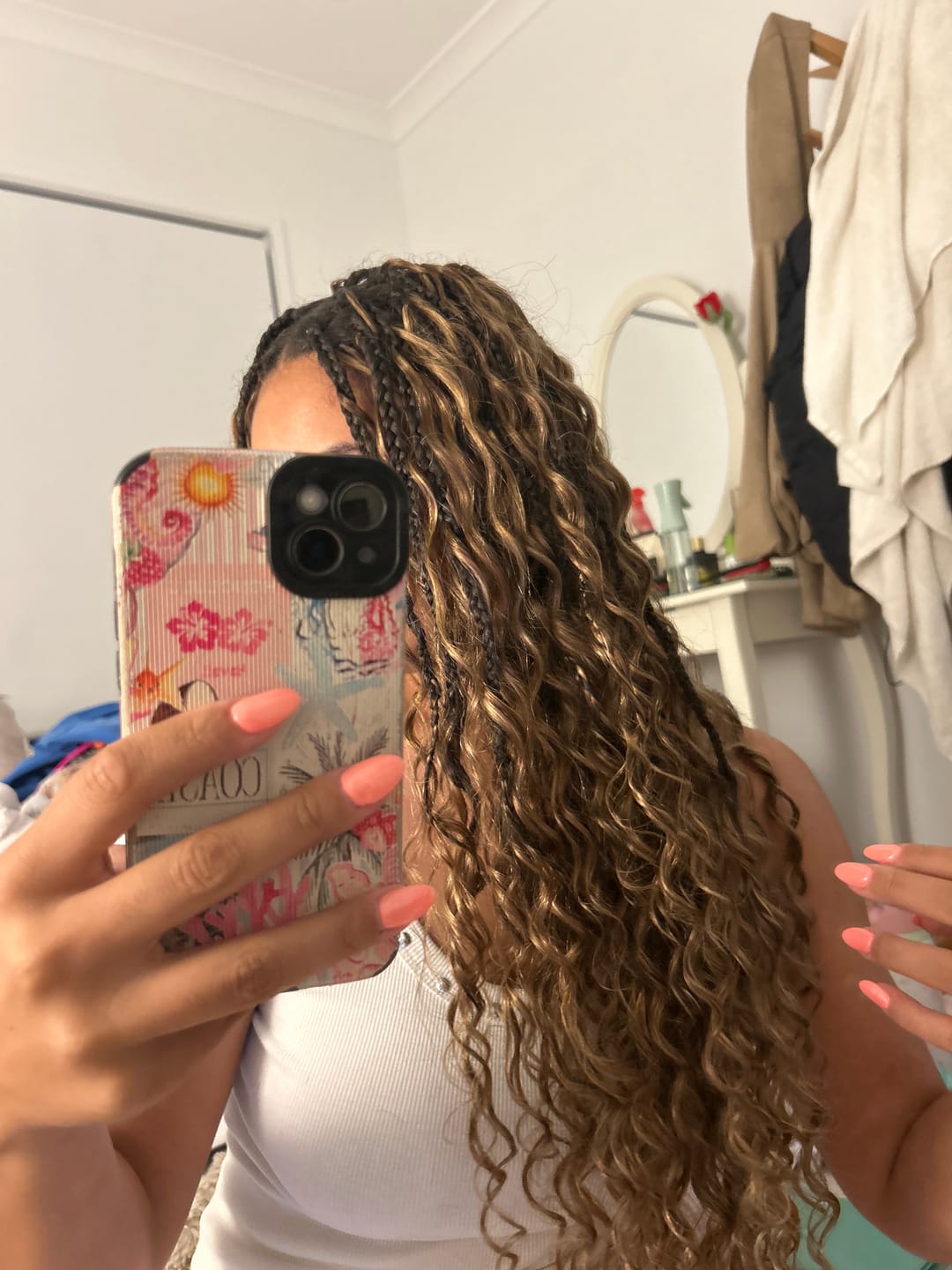 Customer photo review of #4/27/30 Mix Color Blend Loose Deep Wave Human Crochet Hair