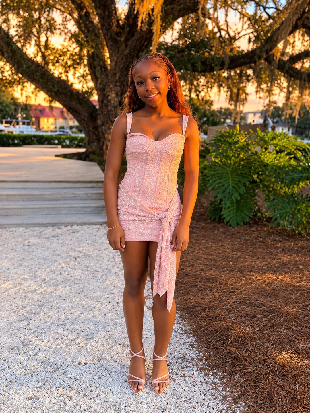 Customer photo review of Amanda Sleeveless Corset Mini Dress