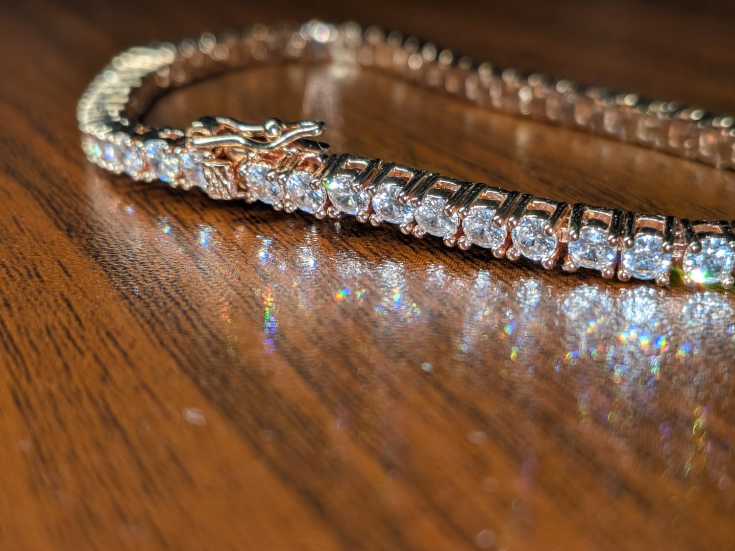 Customer photo review of Kaylee 18k White Gold Plated Tennis Bracelet with Simulated Diamond Crystals