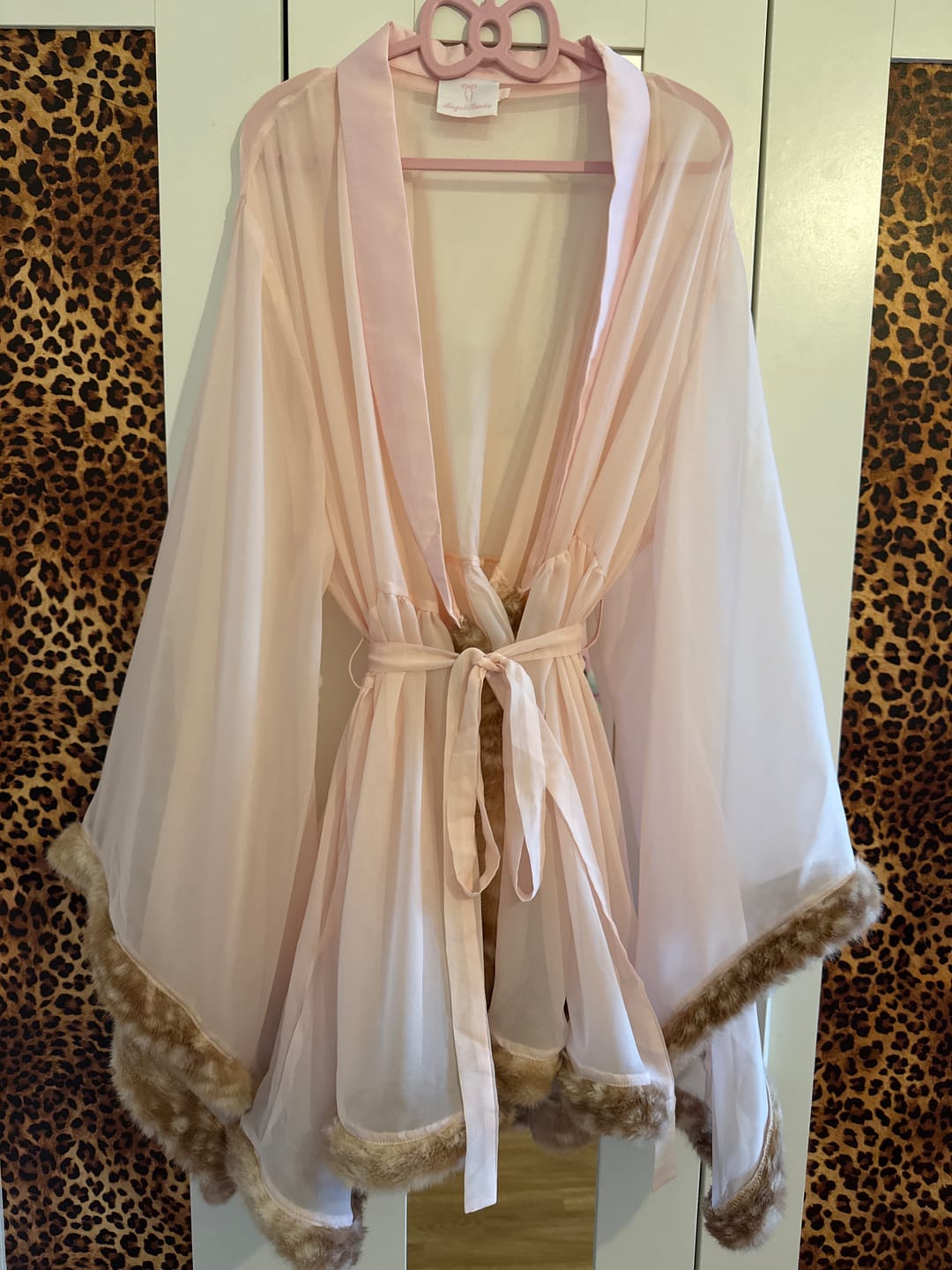 Customer photo review of Bambi Princess Fur Chiffon Robe (Pink)