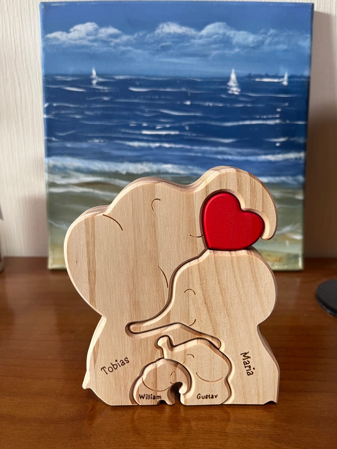 Customer photo review of Elefantenfamilie - Süße Personalisierte Holzelefanten zum Aufstellen für die Familie