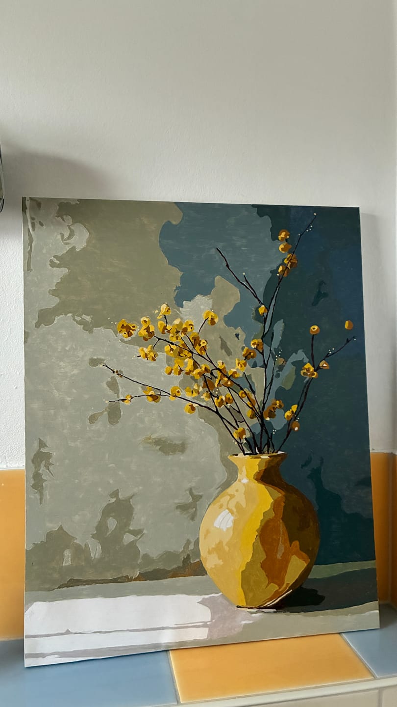 Customer photo review of Malen nach Zahlen - Goldene Vase