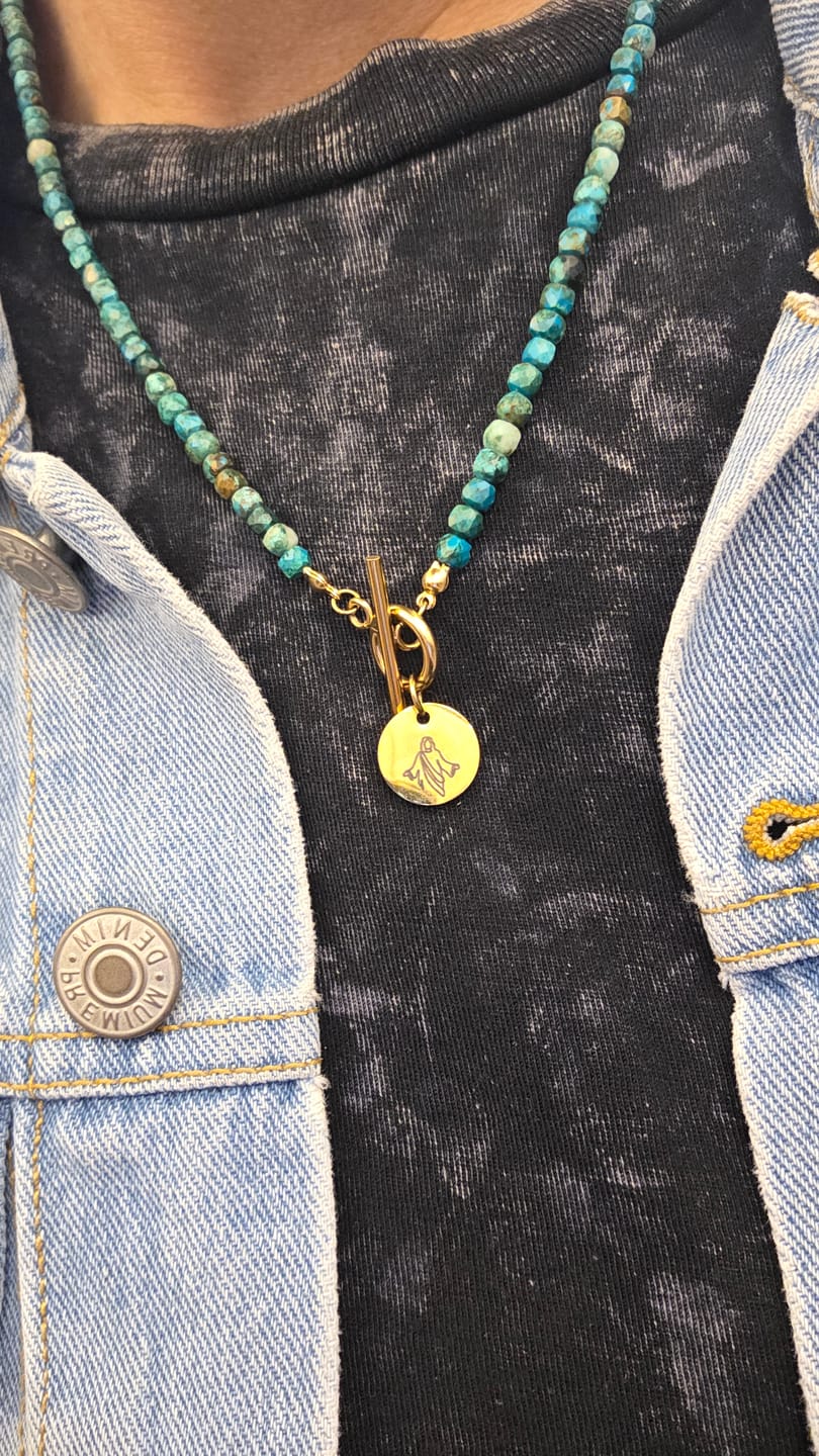 Customer photo review of Natural Stone Beaded Savior Necklace