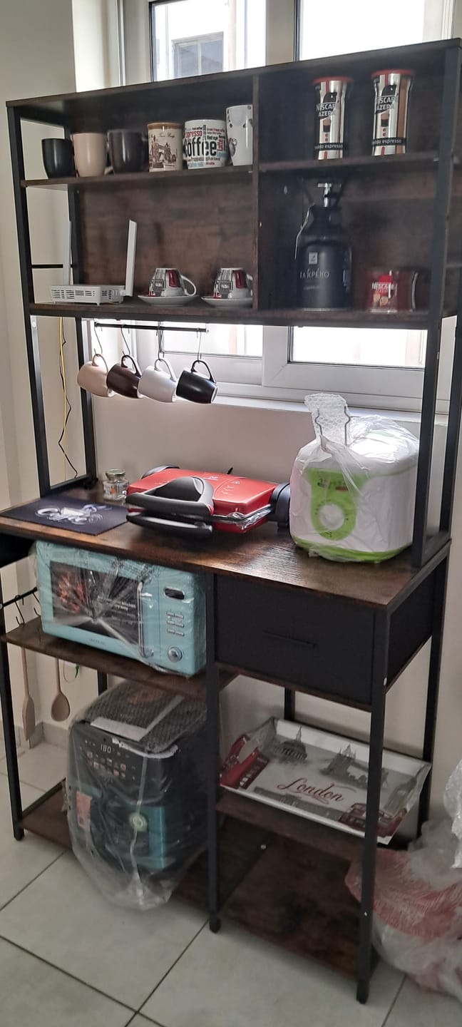 Customer photo review of Ράφι Κουζίνας Βοηθητικό με Πολύμπριζο Νησίδα Κουζίνας Μικροκυμάτων Συρτάρι Ραφιέρα 100 εκ KK-S027K02