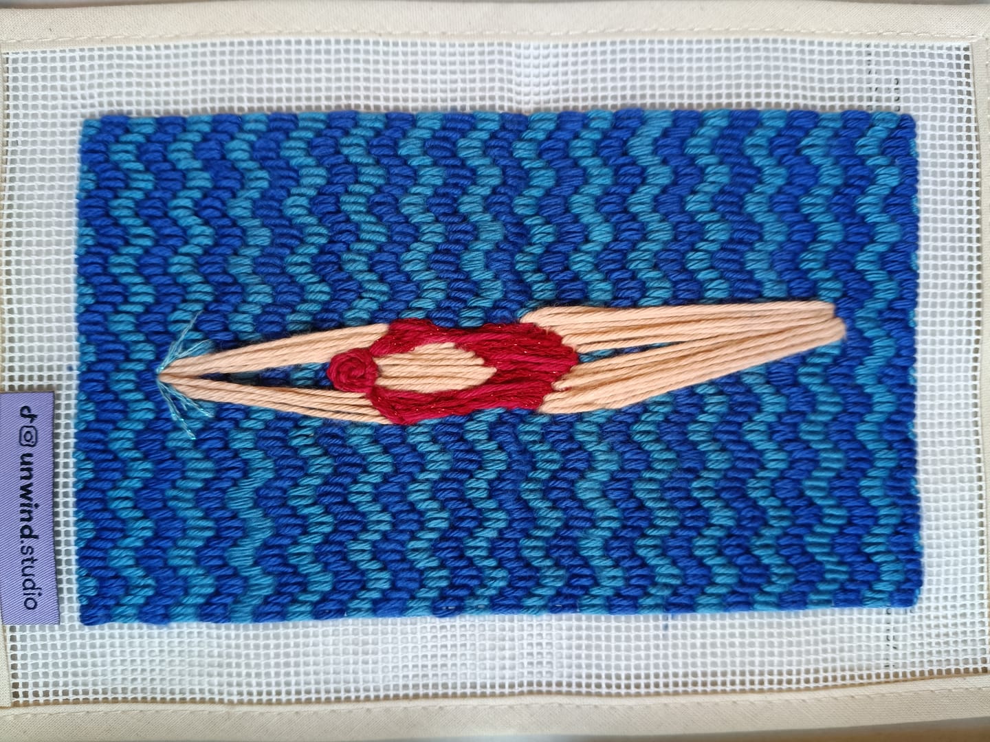 Customer photo review of Diver Needlepoint Kit for Clutch Insert