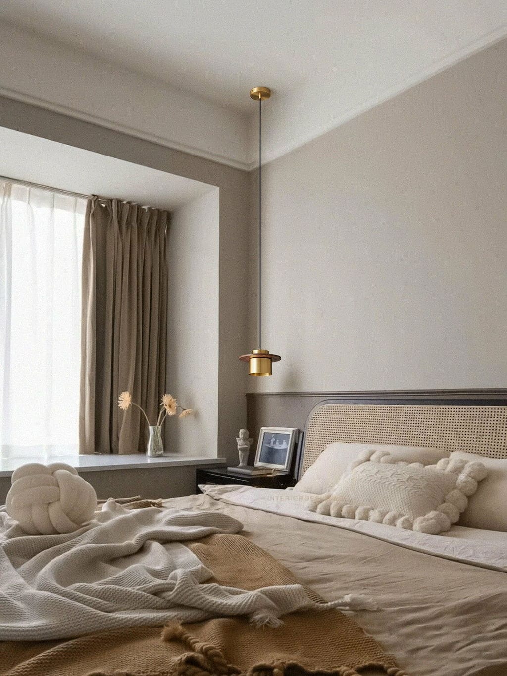Customer photo review of Walnut Pendant Light, Brass or Black Finish, Compact 20 cm