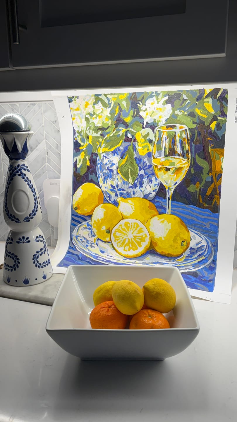 Customer photo review of Lemons and Wine | Paint by Numbers