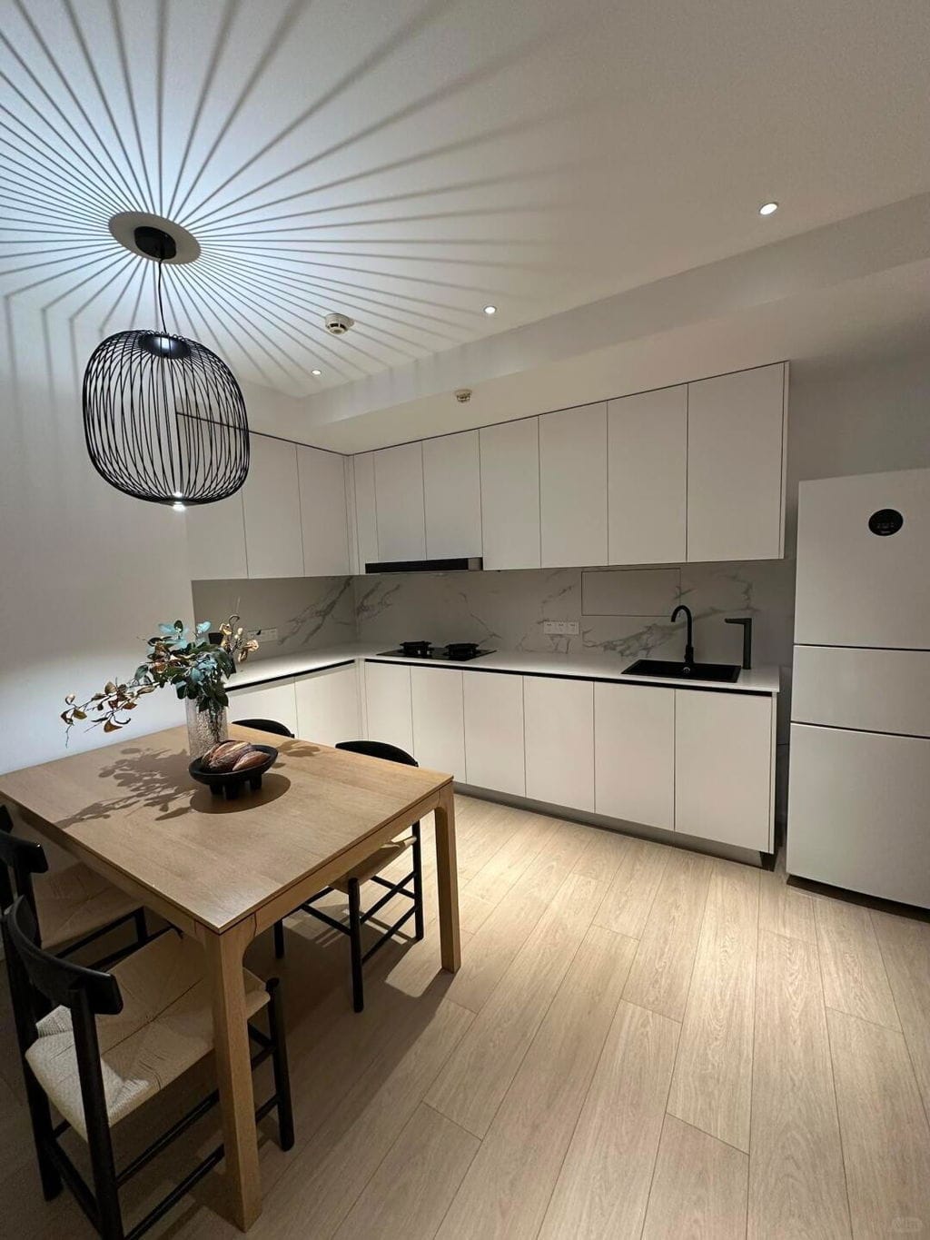 Customer photo review of Ribbed Pendant Light, Adjustable Wire, Steel and Aluminium