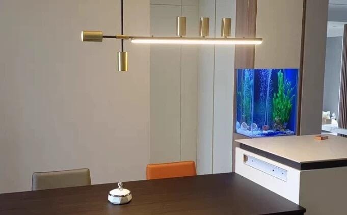 Customer photo review of Black Pendant Light, Long Integrated LED Strip, Iron Aluminium