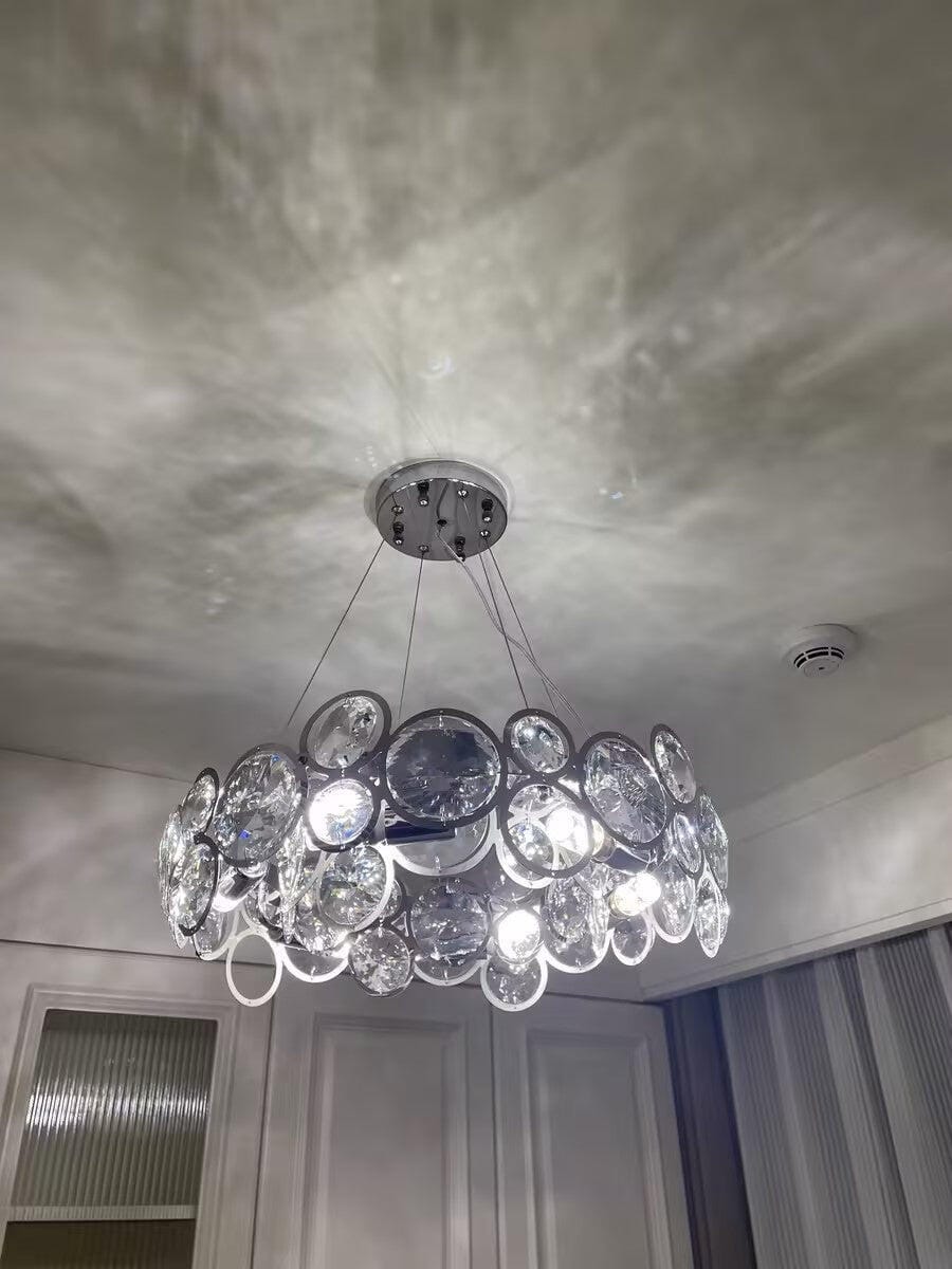 Customer photo review of Chrome Crystal Chandelier, Low Profile, 17 cm High, Round or Oval