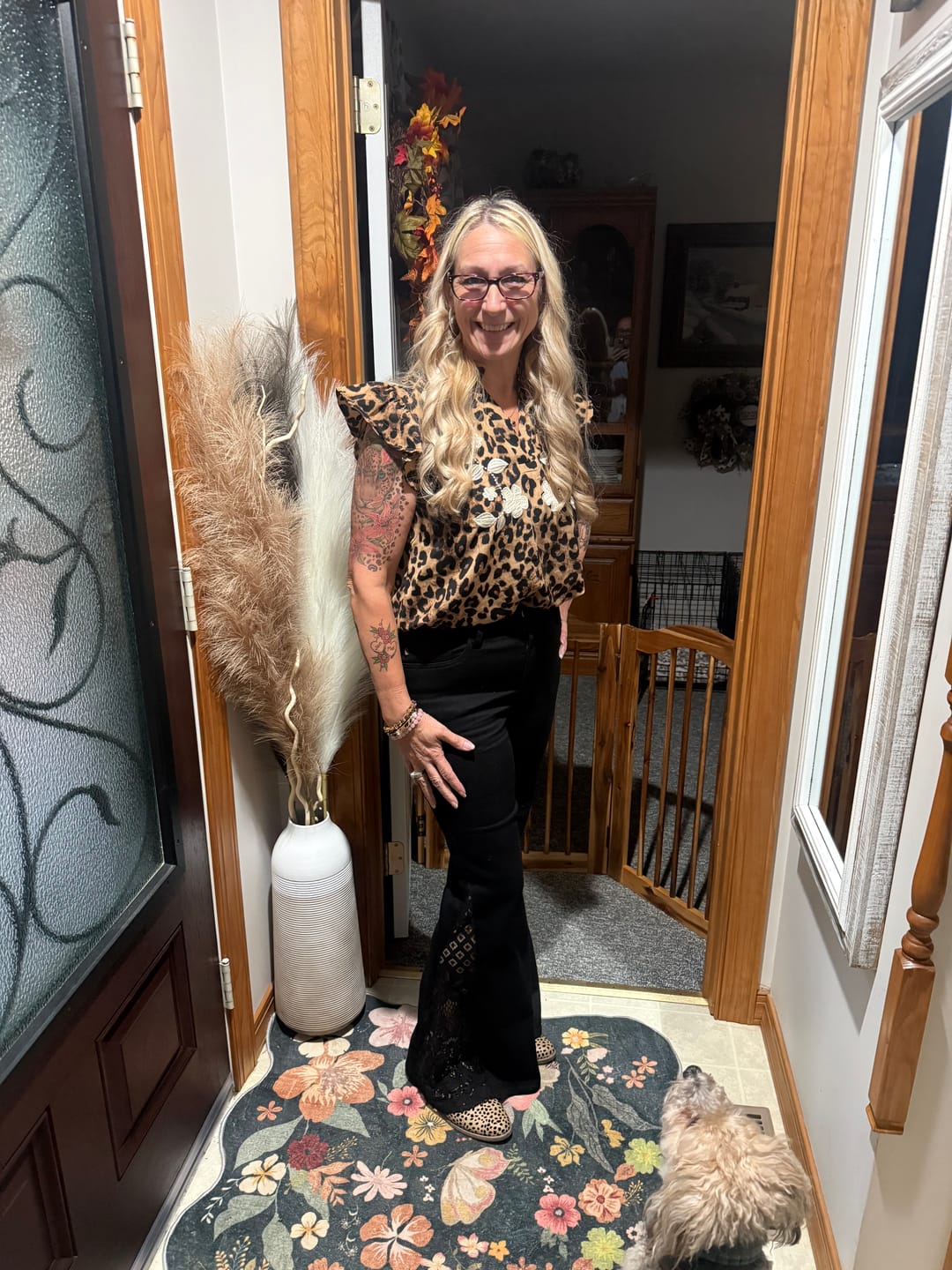 Customer photo review of Moonlit Lace - Judy Blue Multi Inseam Lace Panel Flare Jean