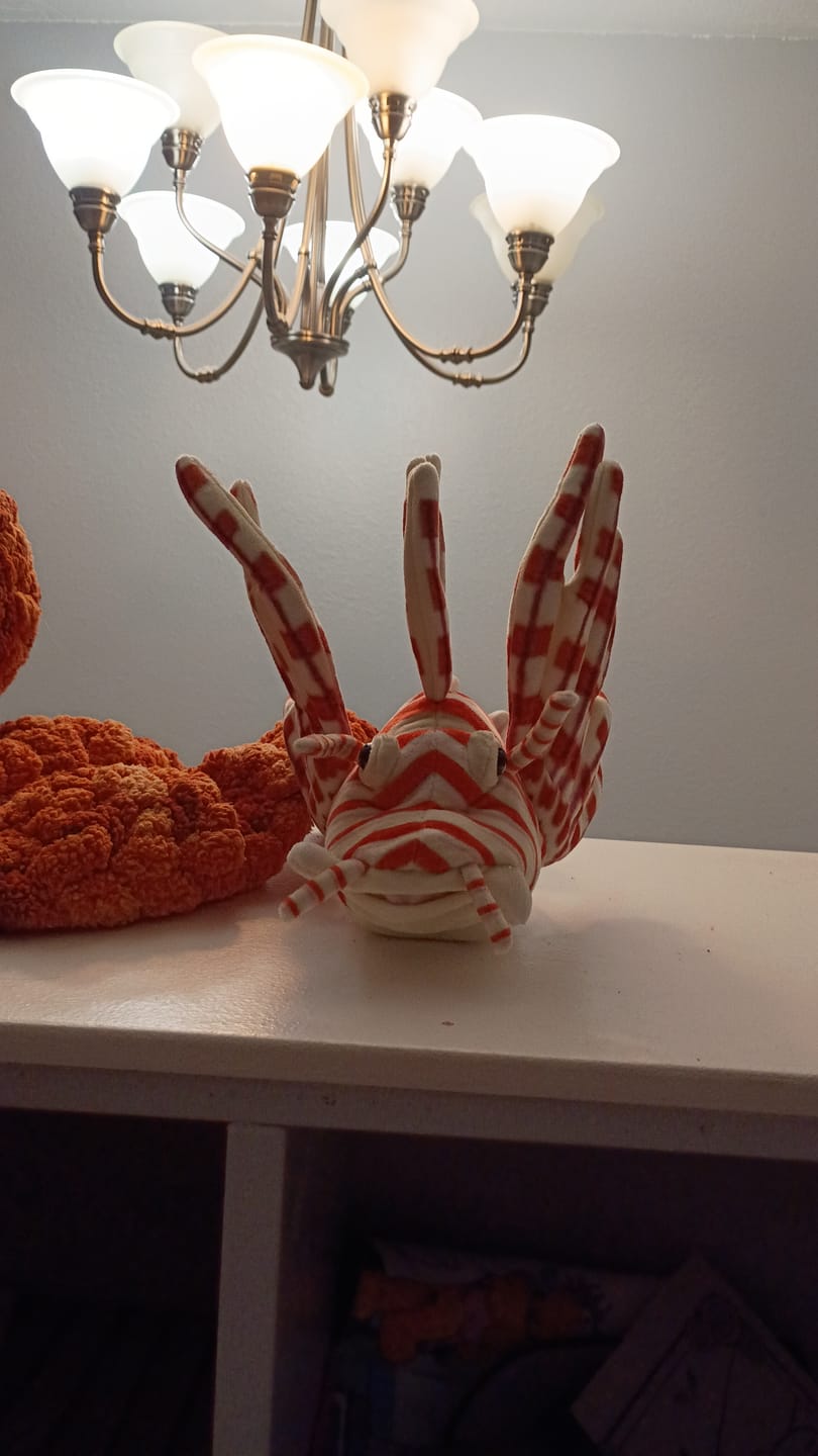 Customer photo review of Red Lionfish Soft Stuffed Plush Toy