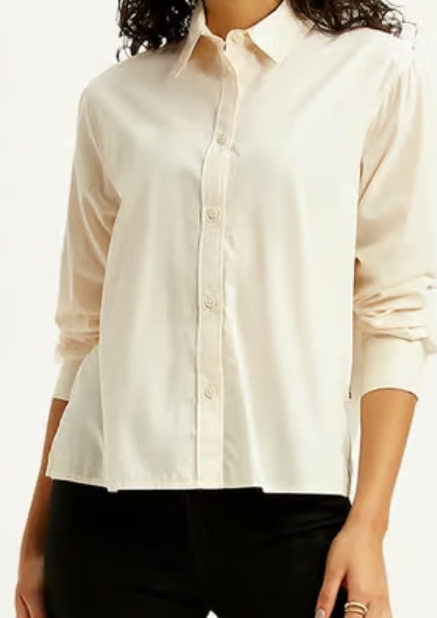 Customer photo review of Women Ecru Airy-Linen Shirt