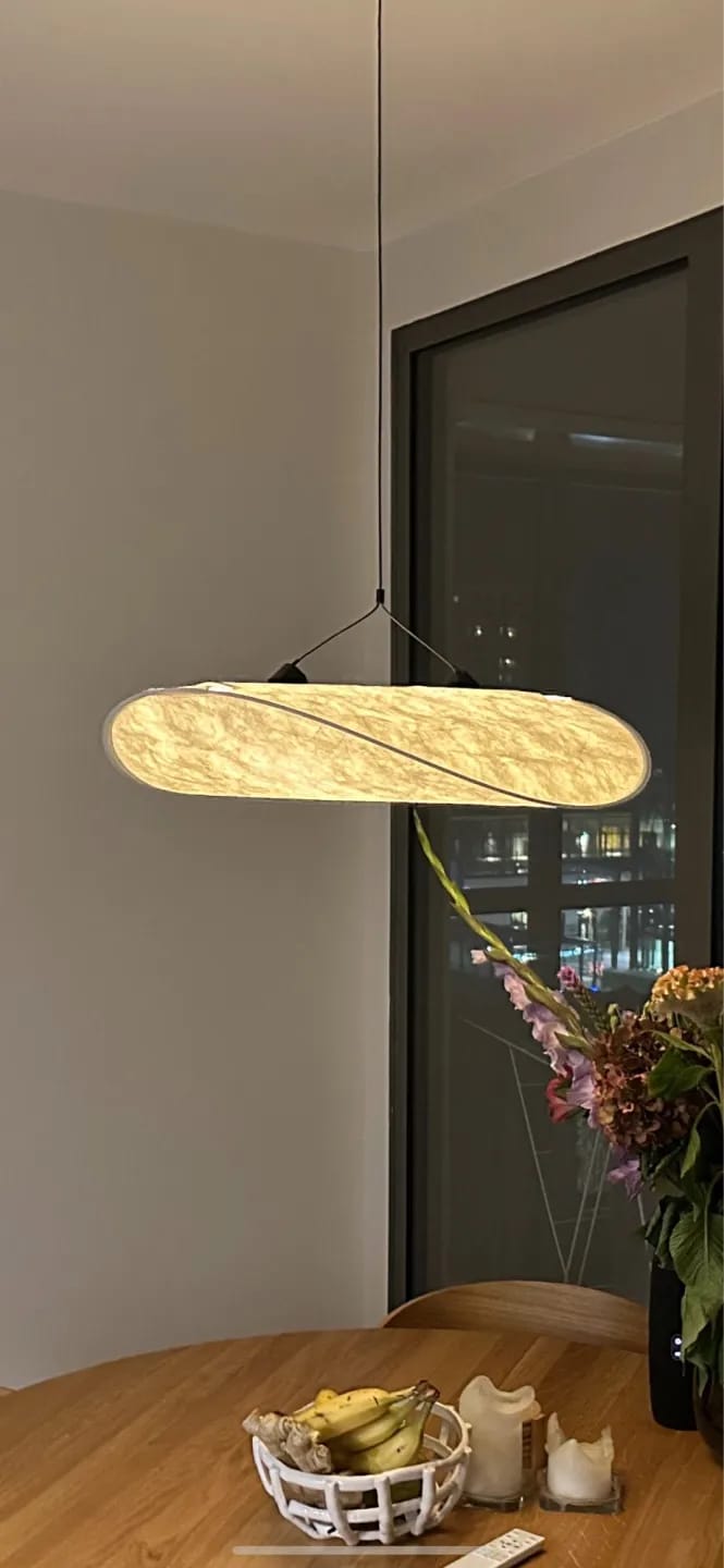 Customer photo review of Wavy Cloud Pendant Light, White Fabric Shade, LED, 30–100 cm